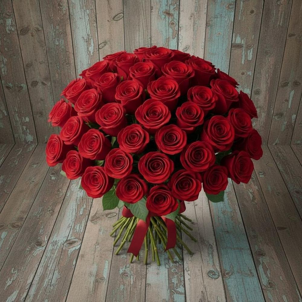 Букет 55 Красных роз Фридом в Поселок дома отдыха Успенское