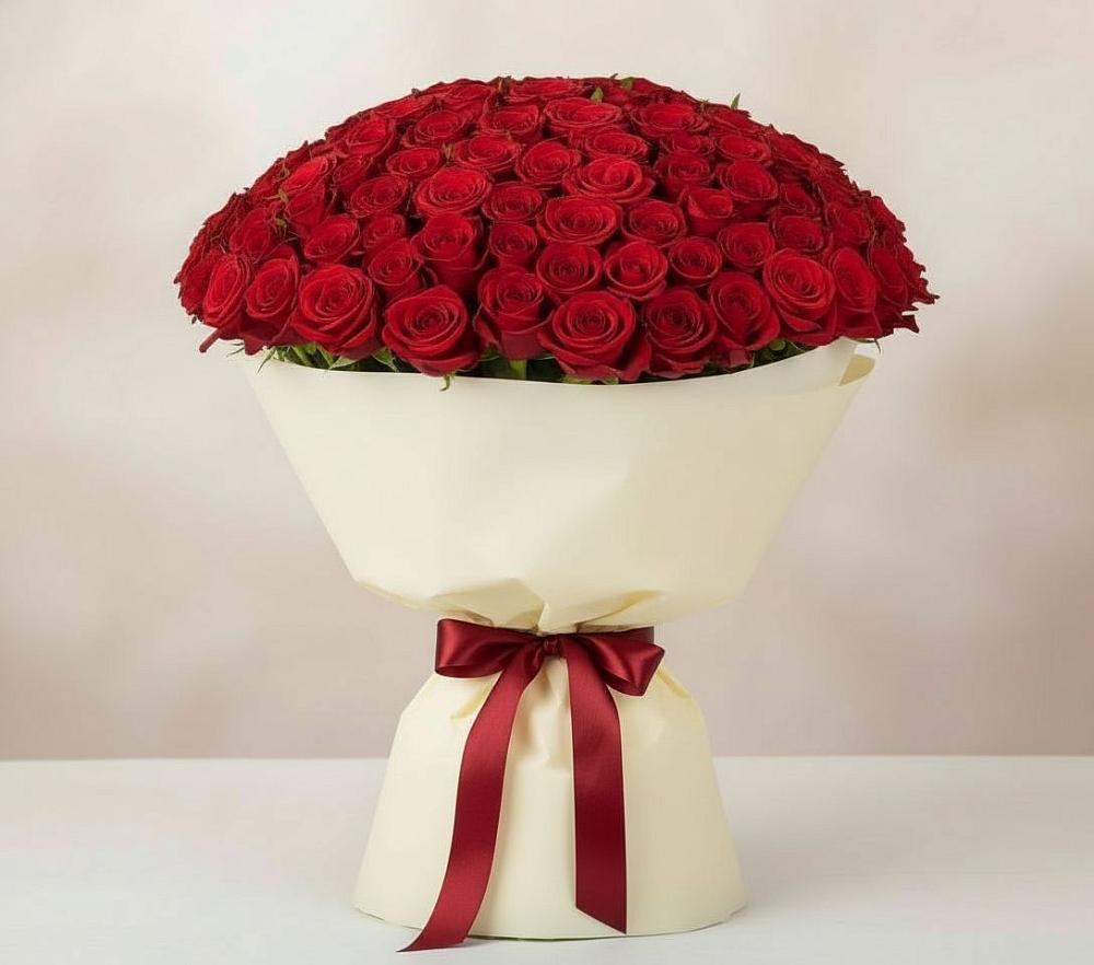 Букет 101 Красная роза Милано в Поселок дома отдыха Успенское