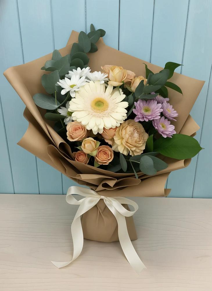 Букет цветов из: Герберы и Хризантемы в Поселок дома отдыха Успенское