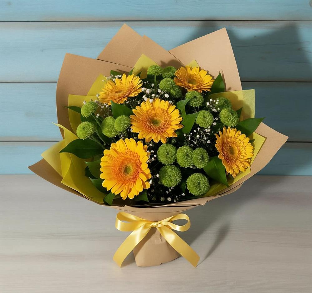 Букет цветов из: Герберы и Хризантемы в Поселок дома отдыха Успенское