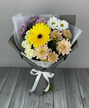 Букет цветов из:  Розы, Герберы и Хризантемы #REPLACE_PRED# Поселок дома отдыха Успенское