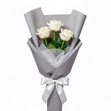 Букет 3 белые розы в Поселок дома отдыха Успенское