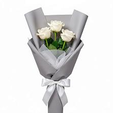 Букет 3 белые розы в Поселок дома отдыха Успенское