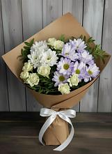 Букет цветов из:  Хризантемы и Розы в Поселок дома отдыха Успенское