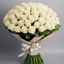 Букет 101 беля роза Белоснежка в Поселок дома отдыха Успенское