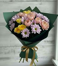 Букет цветов из:  Хризантемы и Розы #REPLACE_PRED# Поселок дома отдыха Успенское