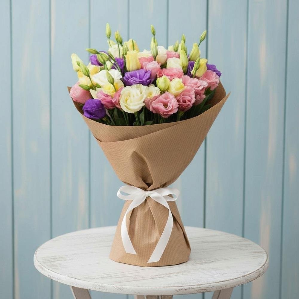 Букет цветов из: Лизиантусы в Поселок дома отдыха Успенское