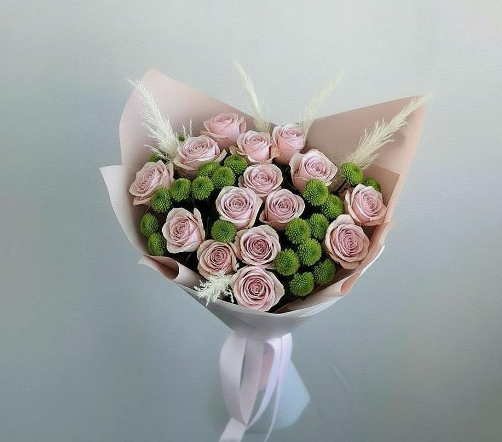 Букет цветов из: Розы и Хризантемы в Поселок дома отдыха Успенское