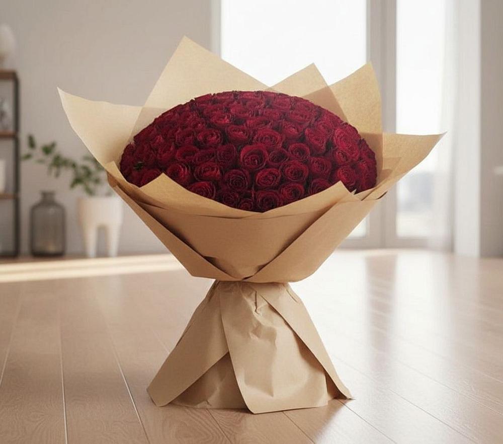 Букет 101 Красная роза в Поселок дома отдыха Успенское
