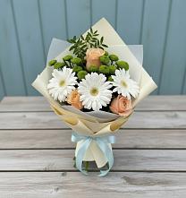 Букет цветов из:  Герберы, Розы и Хризантемы #REPLACE_PRED# Поселок дома отдыха Успенское