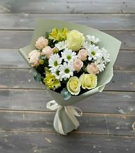 Букет цветов из:  Альстромерии, Розы и Хризантемы в Поселок дома отдыха Успенское