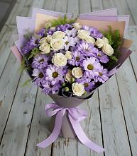 Букет цветов из:  Хризантемы и Розы в Поселок дома отдыха Успенское